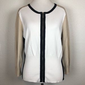 White House Black Market zipper cardigan large
